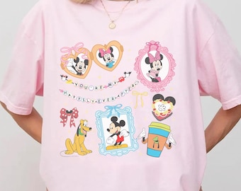 Camiseta retro de Disney con diseño de Mickey y Minnie para niñas