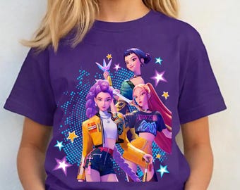 Huntrix Youth Shirt, Kpop Demon Hunter Sweatshirt, Huntrix Fan Gift Kpop Kids Shirt, Saja Girls Fan Sweatshirt, Demon Hunters Tee
