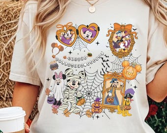 Camiseta retro de Halloween de Disney, camiseta de fiesta de Mickey y sus amigos