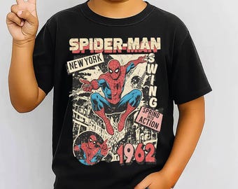 Vintage Amazing Spider-Man Comfort Colors Shirt, Retro Marvel Comics Cover Tee,MCU,Fan Gift, Pink Spiderman Graphic Shirt, Marvel Trip Tee