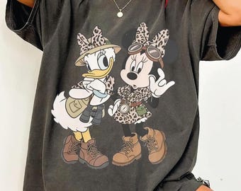 Animal Kingdom Minnie and Daisy Leopard T-Shirt, Walt Disney World besties Trip, Disney Safari mode Shirt, Disneyland Family Matching Shirt