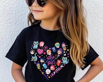 Huntrix ハート Tシャツ: Kpop Saja ボーイズグループ シャツ
