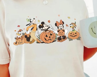 Comfort Colors Disney Halloween Shirt, Mickey and Friends Fall Tee