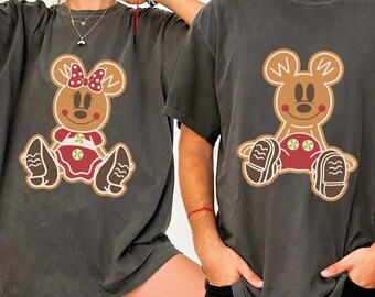 Gingerbread Mickey Minnie Christmas Shirt, Disney Family Matching