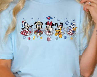 Comfort Colors Disney Cruise T-Shirt, Mickey und Friends Passendes Shirt