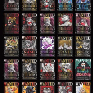One Piece Bounty Poster Bundle | 25+ Digital Wanted Posters | Anime Wall Art Printable | Luffy, Zoro, Shanks, Law | Instant PDF