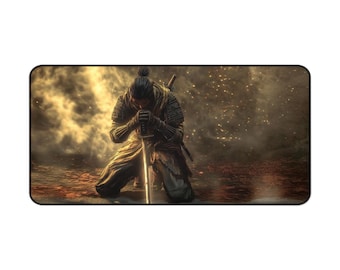 Samurai Warrior Desk Mat | Gaming, Work, Neoprene Surface