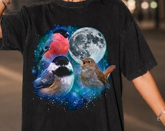 Camiseta Comfort Colors Bird Nerd, Camiseta Moonlit Songbird, Camiseta Backyard Birdwatcher, Camiseta de regalo para amantes de las aves, Camiseta de ornitología de moda