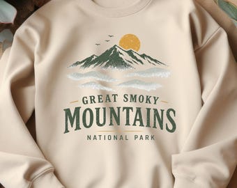 Sudadera de las Grandes Montañas Humeantes, sudadera de cuello redondo de parque nacional, suéter de senderismo de Tennessee, suéter de aventura de montaña