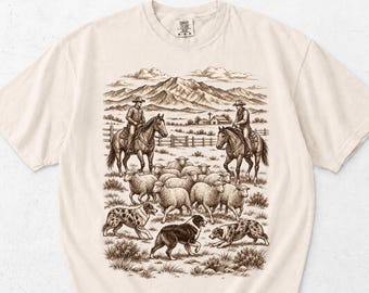 Camiseta Comfort Colors para pastor australiano, camiseta de trabajo para pastoreo australiano, camiseta para perro de rancho, camiseta de regalo para amantes de los perros pastores.