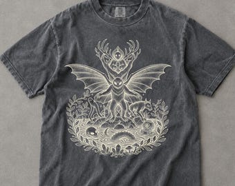 Camiseta Comfort Colors Mothman, camiseta del Consejo Forestal de Criptozoología, camiseta de criaturas del bosque, camiseta de regalo paranormal sobre la naturaleza, camiseta para amantes de las criaturas críptidas.