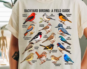 Camiseta Comfort Colors Bird Nerd, Camiseta de guía de campo para la observación de aves en el jardín, Camiseta genial para observadores de aves, Camiseta de regalo para observadores de aves en el jardín, Camiseta de ornitología de moda
