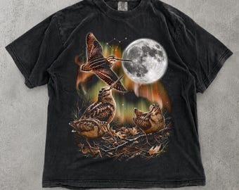 Camiseta Comfort Colors Bird Nerd, Camiseta Moonlit Woodcock, Camiseta para observadores de aves, Camiseta de regalo para amantes de las aves del bosque, Camiseta de ornitología de moda