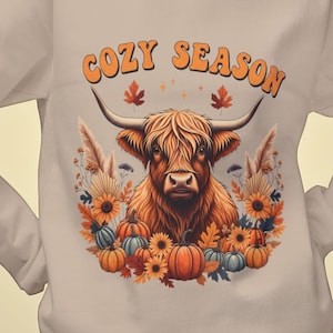 Unisex Cozy Cow Sweatshirt, Fall Cottagecore Pullover, Cute AI Cow Art, Relaxed Sweatshirt, Gift Idea.