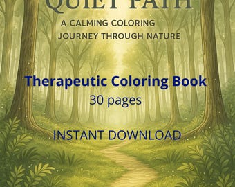 Therapeutische natuur kleurboek afdrukbaar, rustgevend bos en dieren kleurplaten, 8,5 x 11, direct downloaden