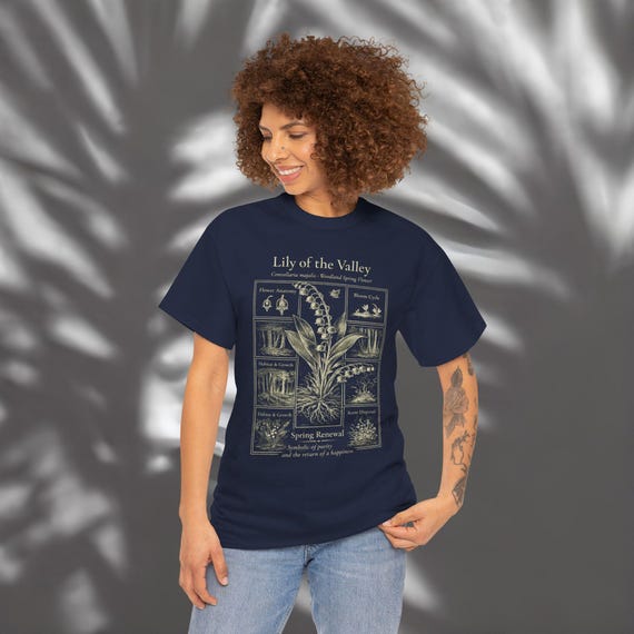 Lily of the Valley Shirt, Botanical Floral T-shirt, Cottagecore
