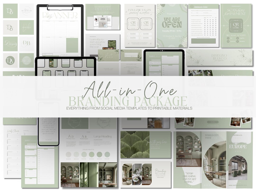 Matcha Inspired Branding Kit for Small Businesses | Instantly Elevate ...