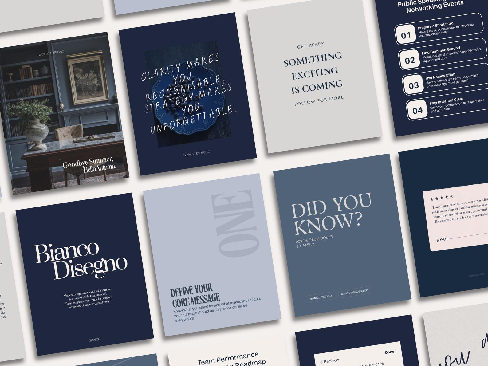 Deep Blue Instagram Templates Canva | Blueberry Branding Kit for Small ...