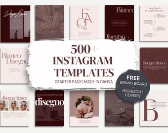 500+ Instagram Templates in Rich Burgundy | Canva Templates for Business & Creators | Post - Stories - Reels
