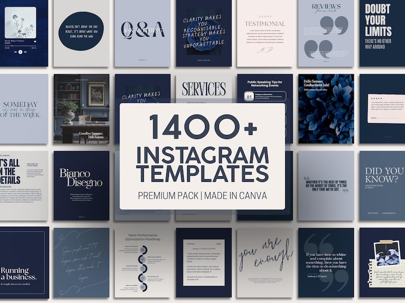 1400+ Instagram Templates in Deep Blue | Canva Templates for Business ...