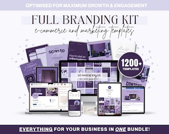 Zestaw do brandingu Indigo | Ponad 1200 szablonów Canva, pakiet mediów społecznościowych