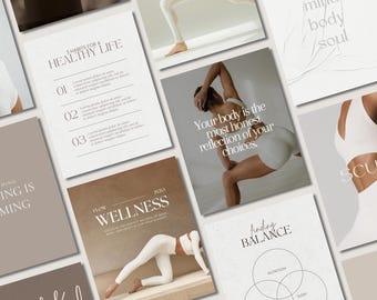 Plantillas de Instagram de fitness / Yoga minimalista y pilates (Canva)