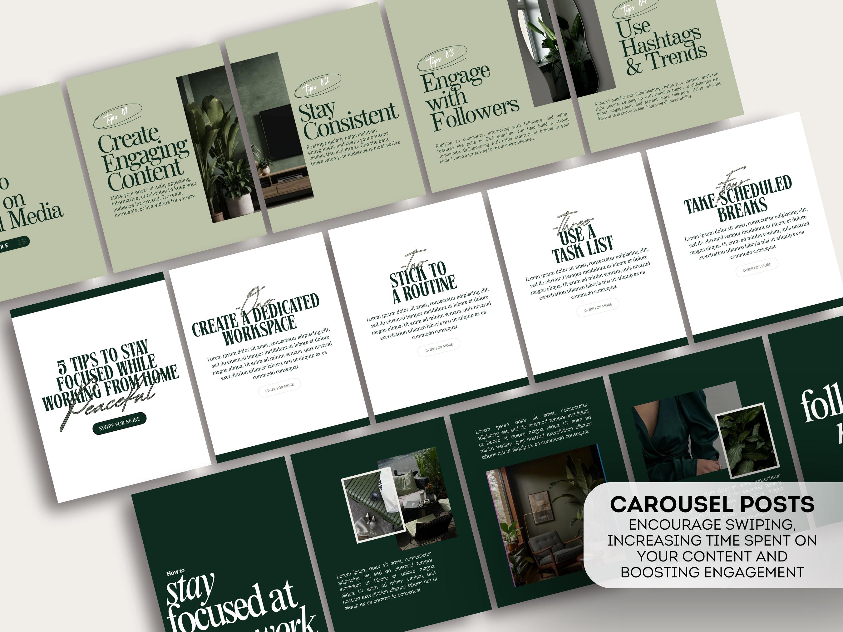 500+ Dark Green Instagram Templates | Editable Canva Posts | Minimalist ...