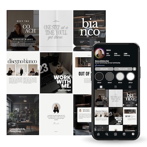 Neutralne szablony na Instagram dla firm | Ponad 500 postów, historii i filmów Canva do mediów społecznościowych | Zestaw do budowania marki