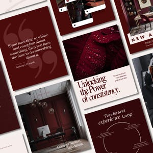 Modelos Borgonha para Instagram | Mais de 500 Posts, Stories e Reels do Canva | Minimalista | Kit de Design de Marca Moderno e Elegante