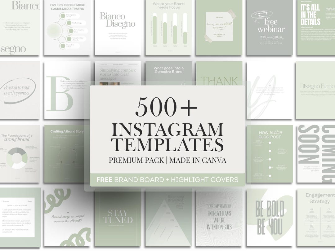 Matcha Instagram Templates Canva | Matcha Branding Kit for Small ...