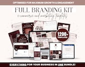 1200+ Branding Package Templates in Rich Burgundy | Canva Templates for Business & Creator | Social Media Branding Bundle | DIY Branding Kit