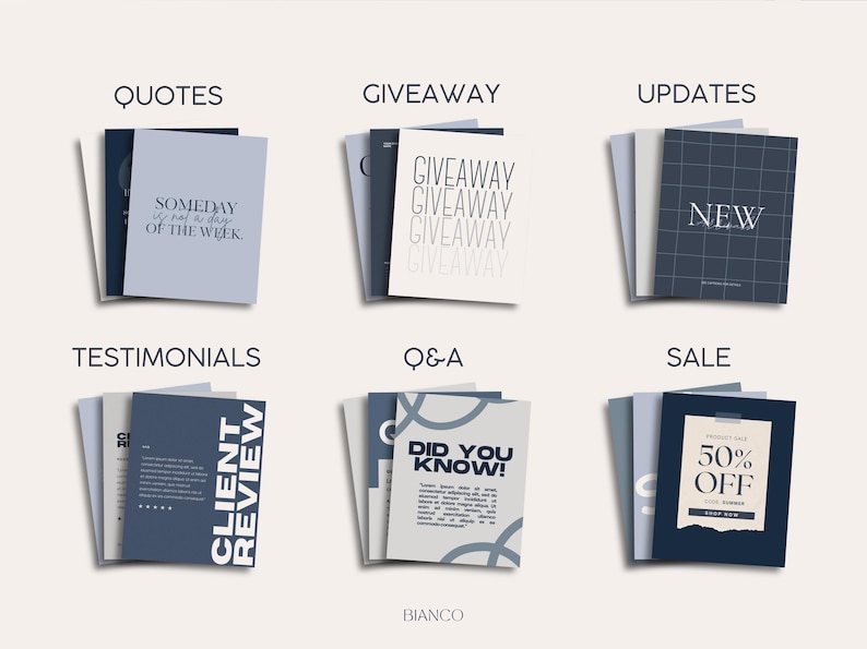 1400+ Instagram Templates in Deep Blue | Canva Templates for Business ...