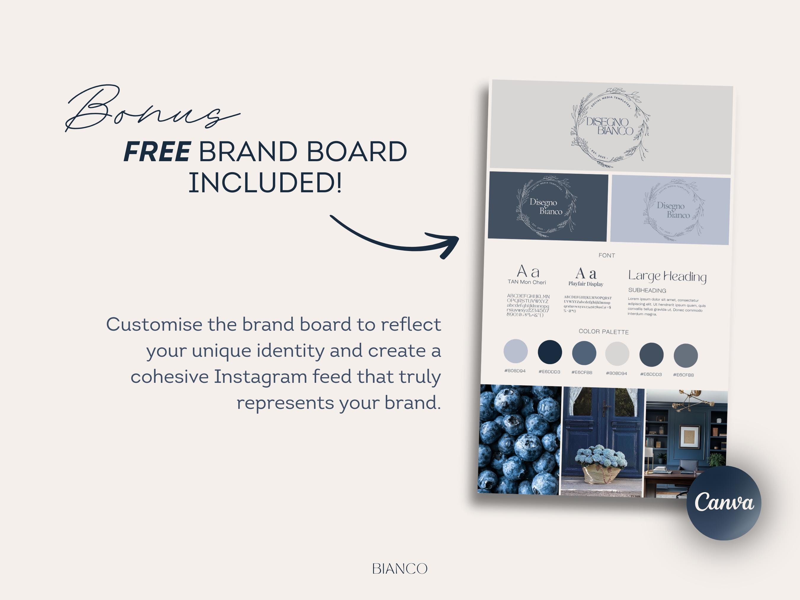 Deep Blue Instagram Templates Canva | Blueberry Branding Kit for Small ...