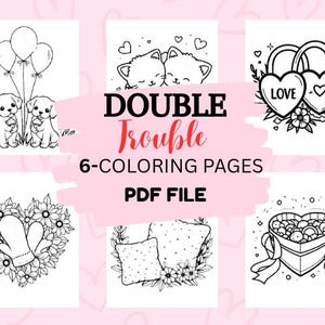 Double Trouble Romantic Coloring Book