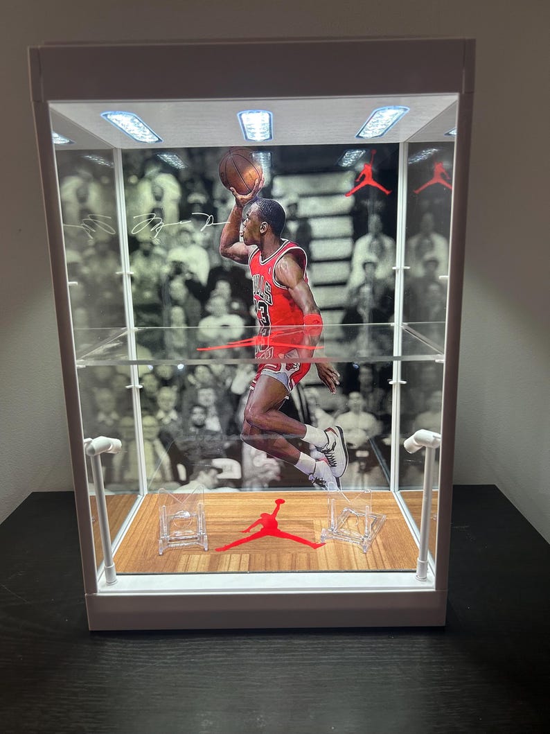 New Custom Double Tier PSA / Raw Sports Card Display Case with LED Lights bild 1