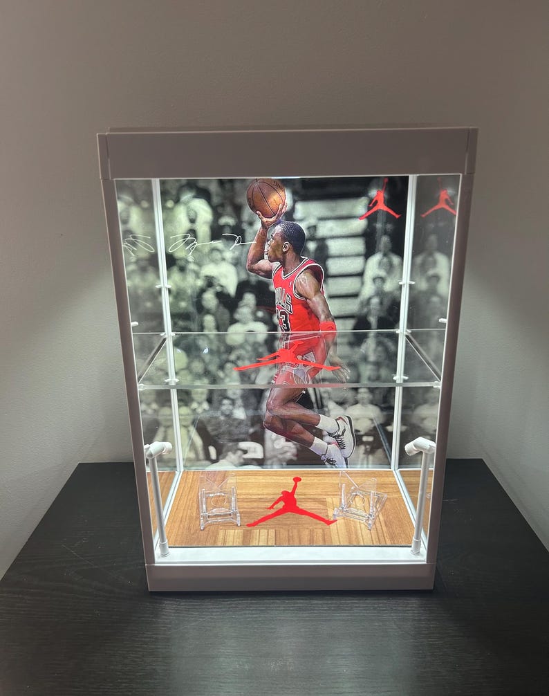 New Custom Double Tier PSA / Raw Sports Card Display Case with LED Lights bild 4