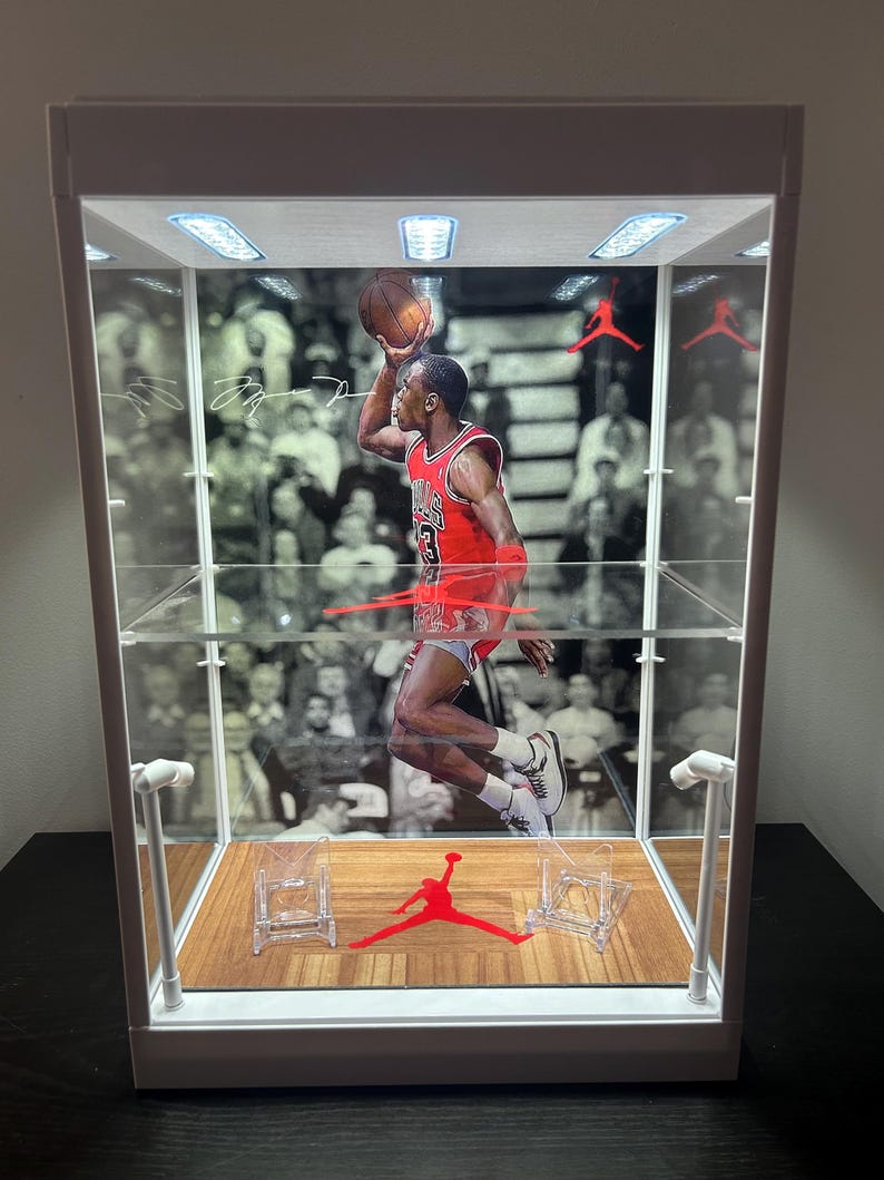 New Custom Double Tier PSA / Raw Sports Card Display Case with LED Lights bild 3