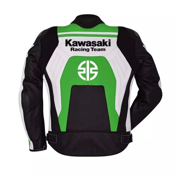 Kawasaki Racing Team Green Cowhide Leather Motorcycle Jacket - Etsy