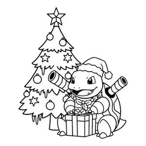カメックスのクリスマスデジタルアートワーク：白黒SVGアウトライン