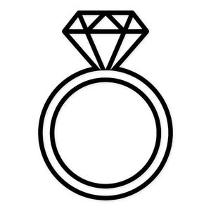 Diamantring Svg: Fet konturklippsfil för bröllop