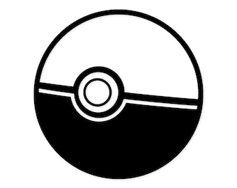 Poke Ball Icon Svg Png: minimalistisch, gewaagd ontwerp voor stickers