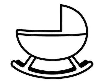 Icono de cuna para bebé (Svg/Png): Diseño minimalista para manualidades
