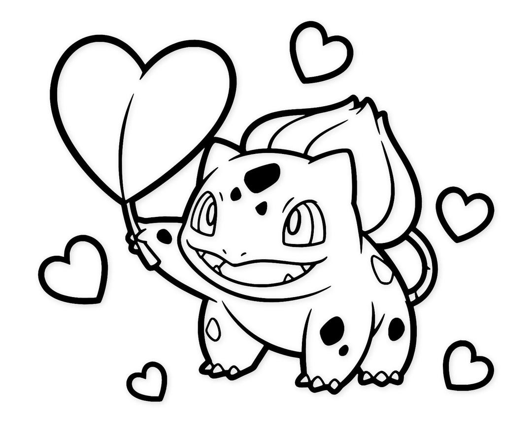 Bulbasaur Svg: Cute Line Art for Scrapbooking - Etsy