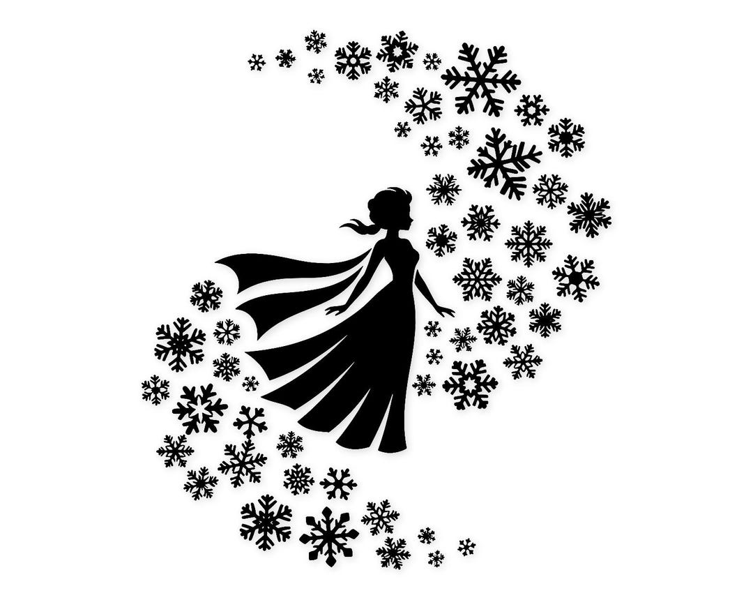 Elsa Snowflake Pattern Elsa in Snowflakes Svg Png: Cut Ready Digital Design for Cricut ...