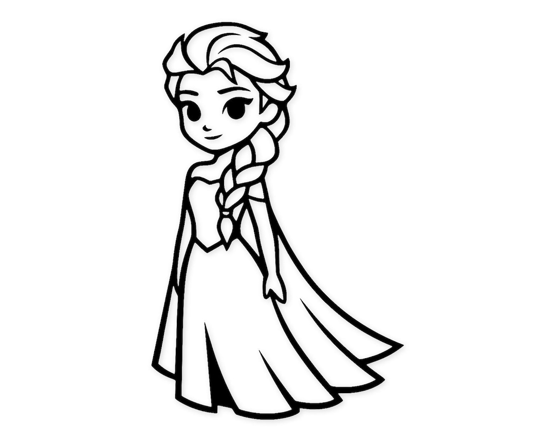 Cute Elsa Icon Svg Png: Cut Ready Digital Design for Cricut Silhouette ...
