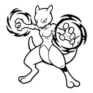 Mewtwo Silhouette Svg Png: Cut Ready Digital Design For Cricut Silhouette