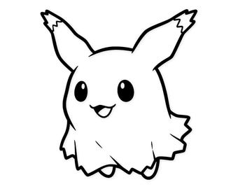 Mimikyu Symbol geschnitten Datei: Bold Outline für Aufkleber und Wandkunst