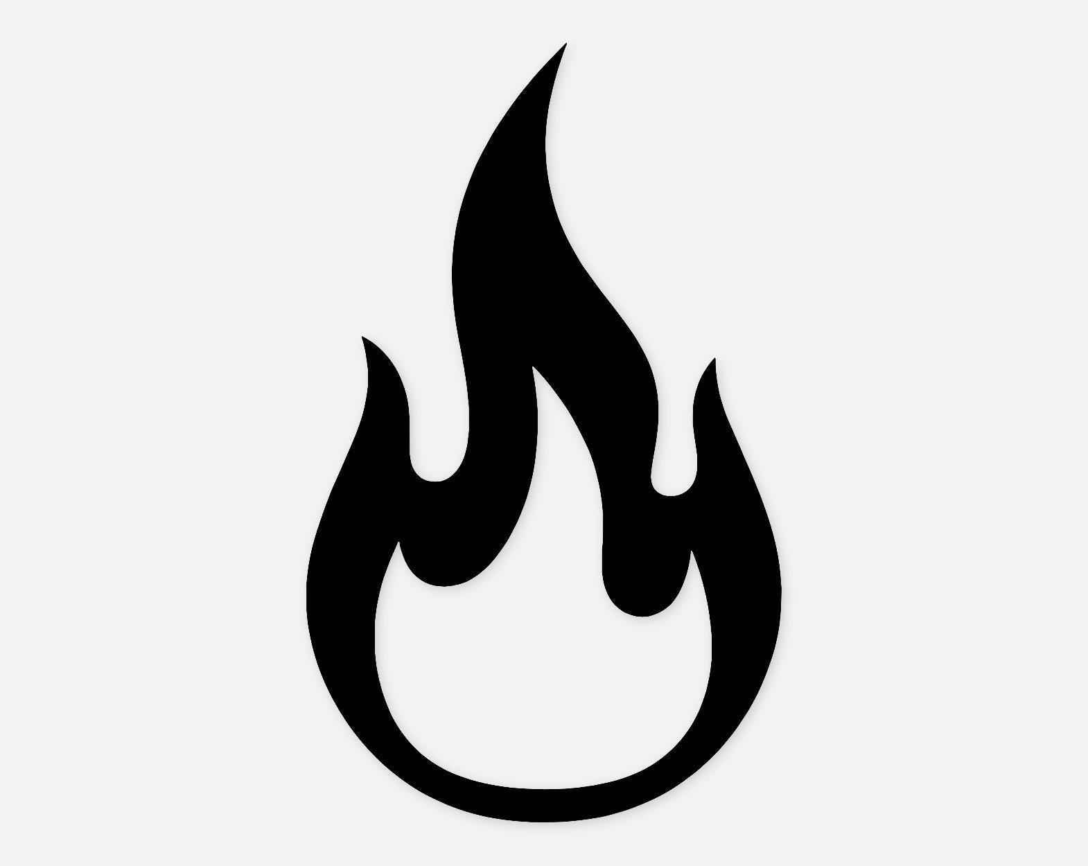 Flame Icon Svg Png: Minimalist Design for Cut Files - Etsy