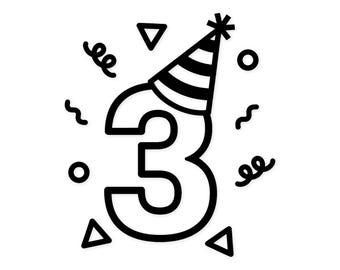 Playful Number 3 Svg Png: Bold Party Design For Celebrations