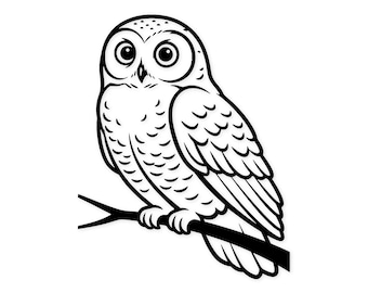 Sneeuwuil Svg Png: Minimalistisch wintersnijbestand voor Cricut